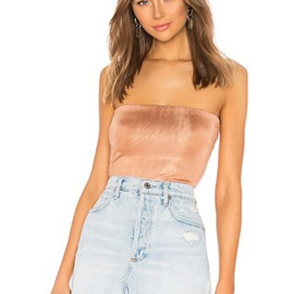 Tan Gold Sleeveless Bustier Bodysuit